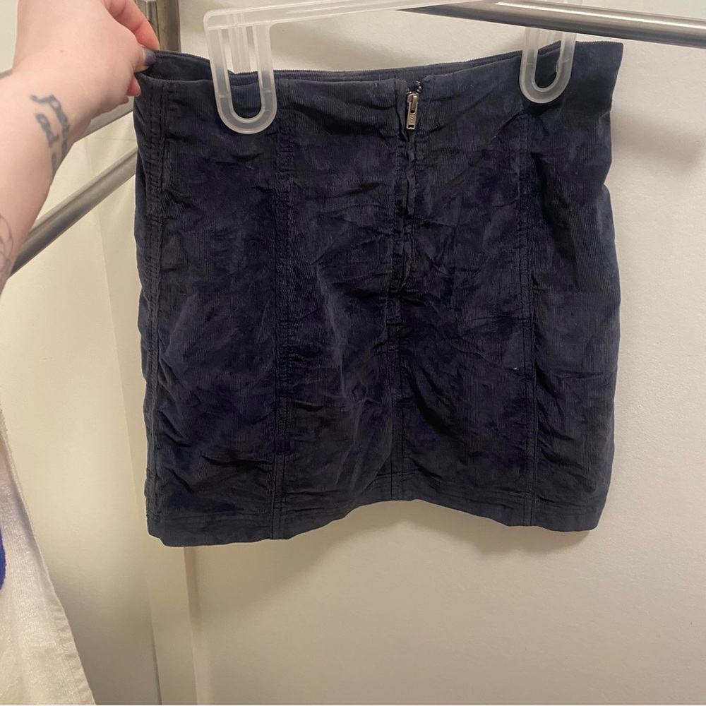 Free People Modern Femme Blue Corduroy Mini, size 4 - Picture 7 of 9